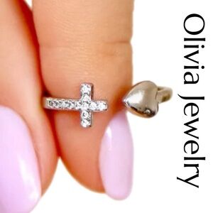 Olivia Jewelry "To my daughter" HEART AND CROSS RING ring. New in box.